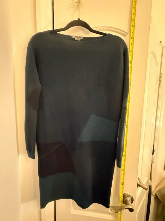 Vince Navy Blue Colorblock Sweater Dress - Picture 2 of 5